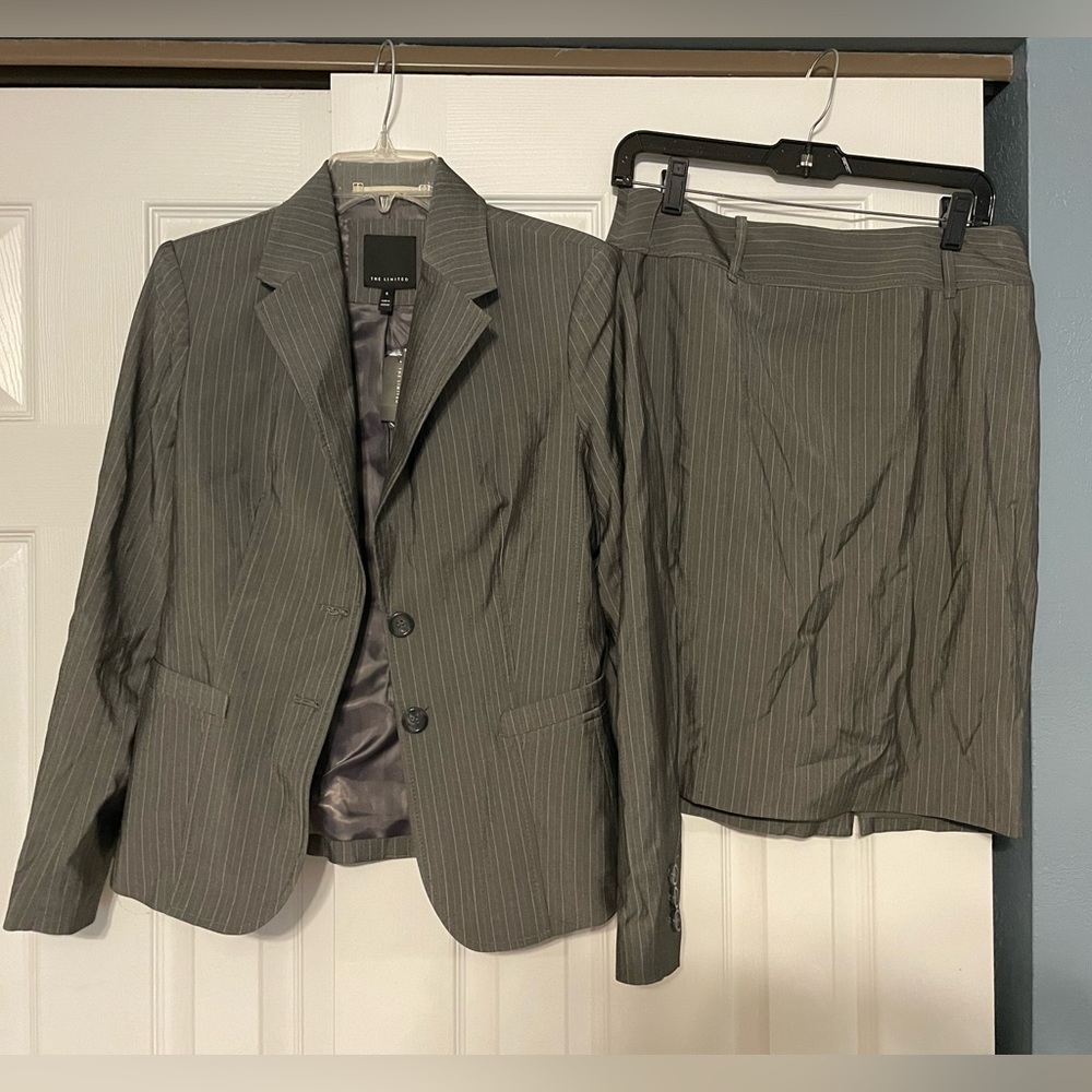 The limited blazer and skirt suit, size 8 skirt, size 6 blazer